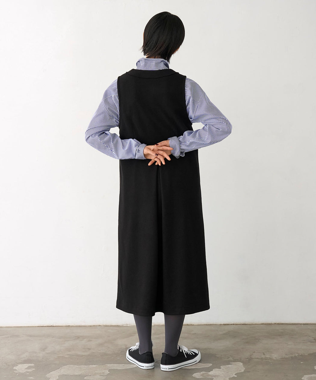 メルトンジャンパースカート - LA MARINE FRANCAISE＠ブラック：H166 着用サイズ：F