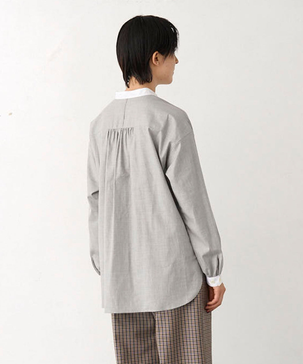 【予約】スタンドカラースキッパーシャツ - LA MARINE FRANCAISE＠グレー：H166 着用サイズ：F