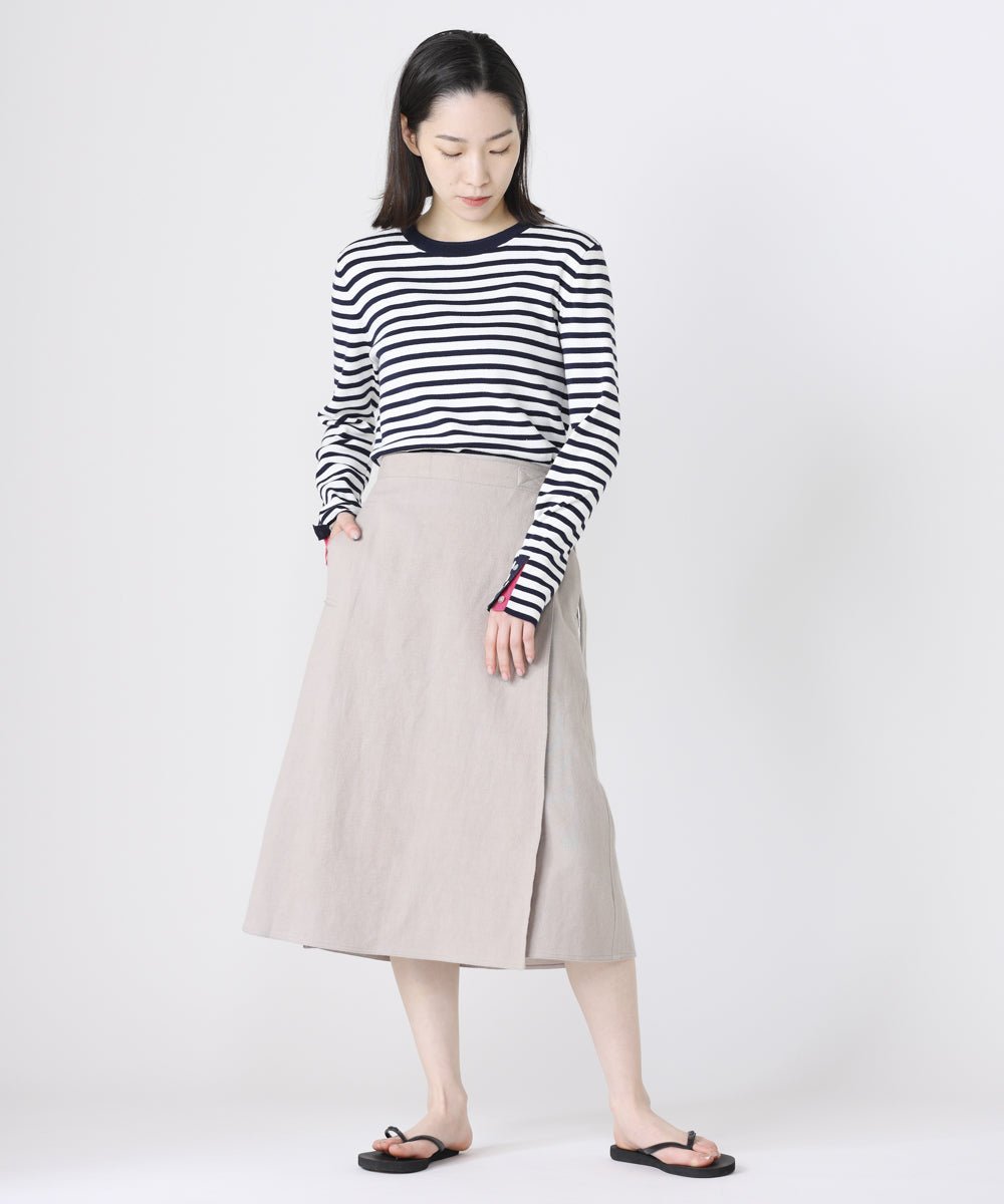 ラミーコットンラップスカート - LA MARINE FRANCAISE＠ベージュ：160cm 着用サイズ：0