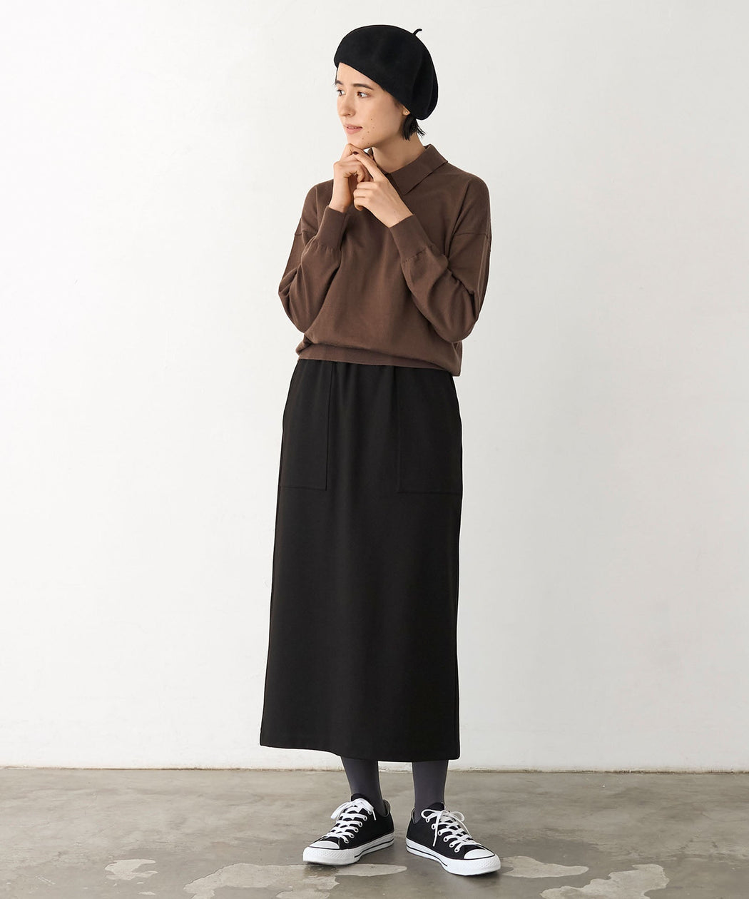 【予約】ジャージータイトスカート - LA MARINE FRANCAISE＠ブラック：H166 着用サイズ：1