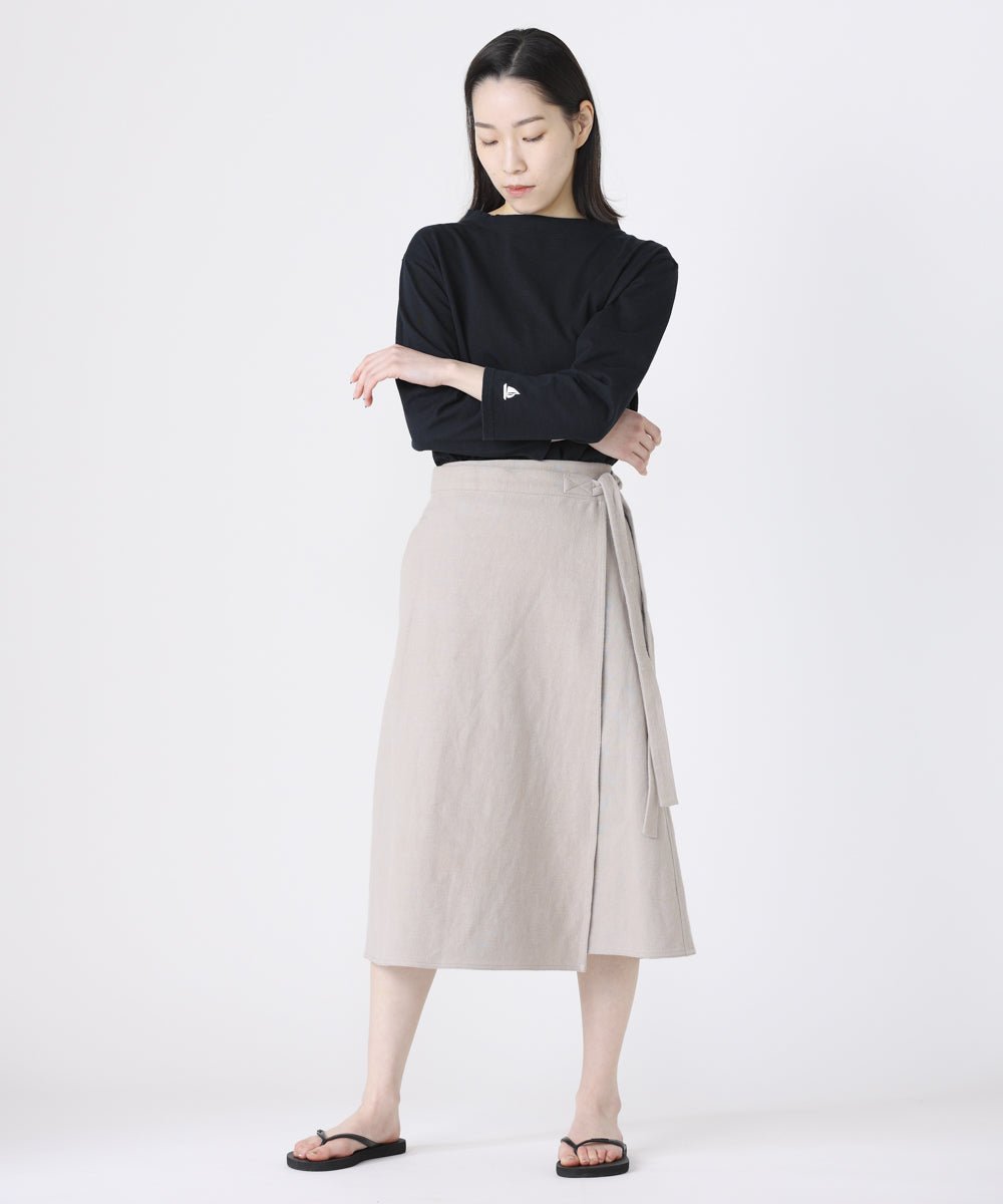 ラミーコットンラップスカート - LA MARINE FRANCAISE＠ベージュ：160cm 着用サイズ：0