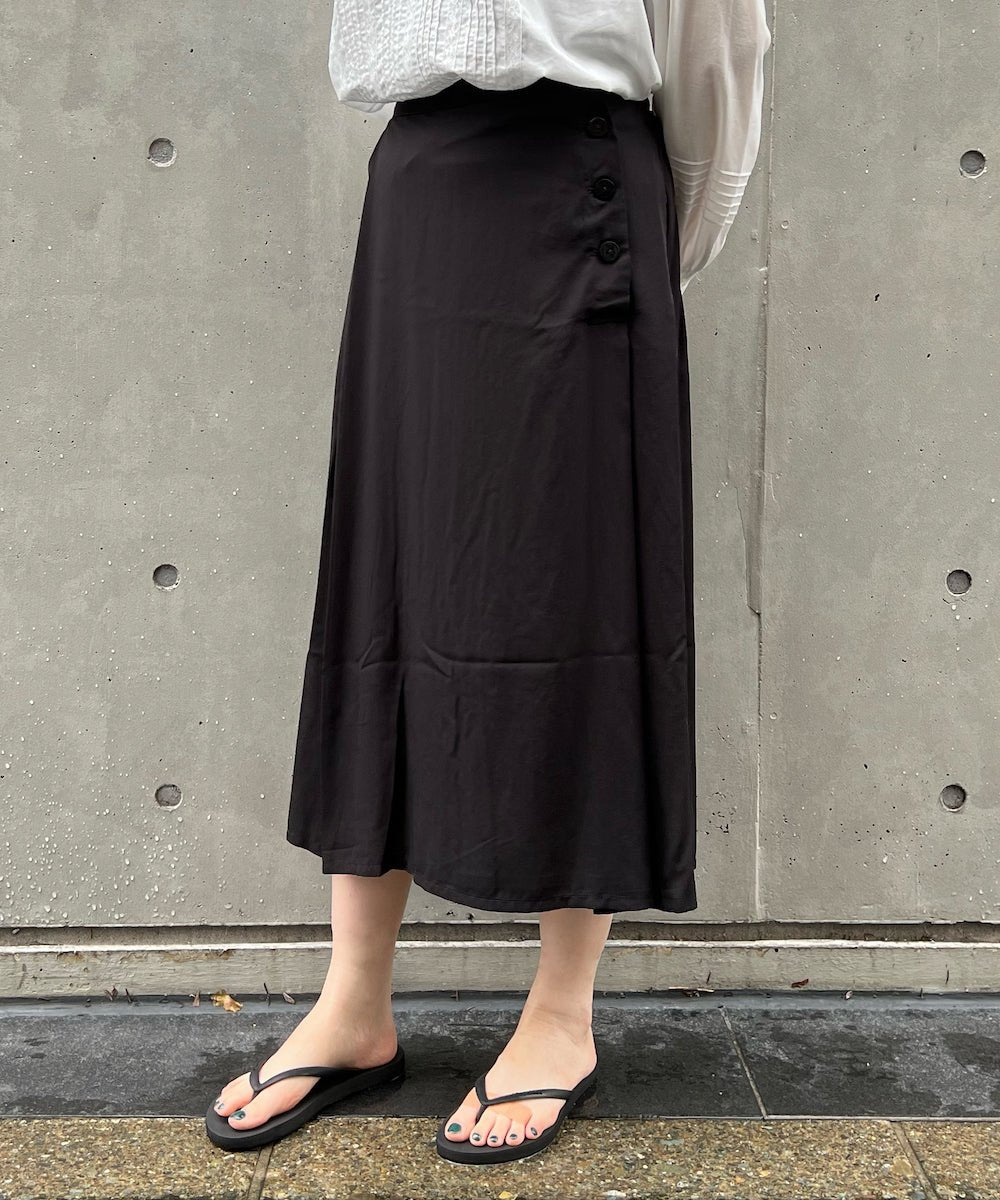 テンセルレーヨントラペーズスカート - LA MARINE FRANCAISE＠ブラック：H161 着用サイズ：F