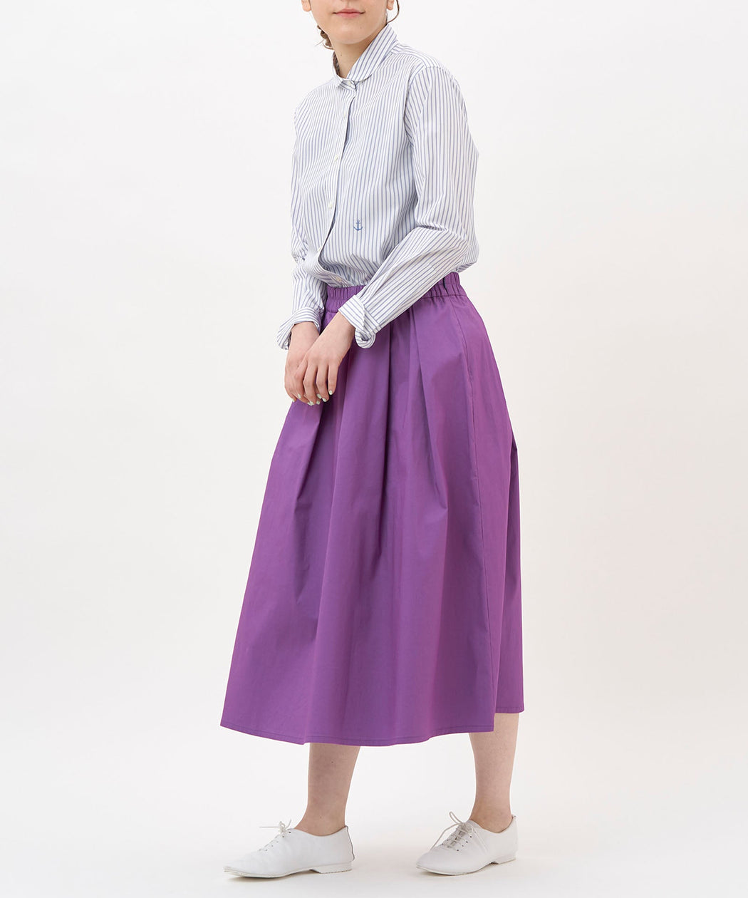 【予約】タック&ギャザースカート - LA MARINE FRANCAISE＠パープル：H166 着用サイズ：1